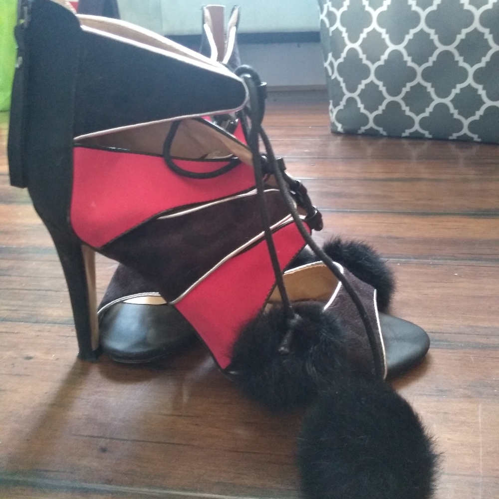 Pink & Black suede Cathrine Malandrino shoes